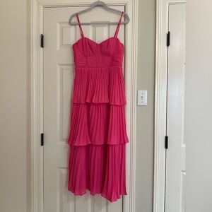 Lulu’s Pink Pleated Layered Dress